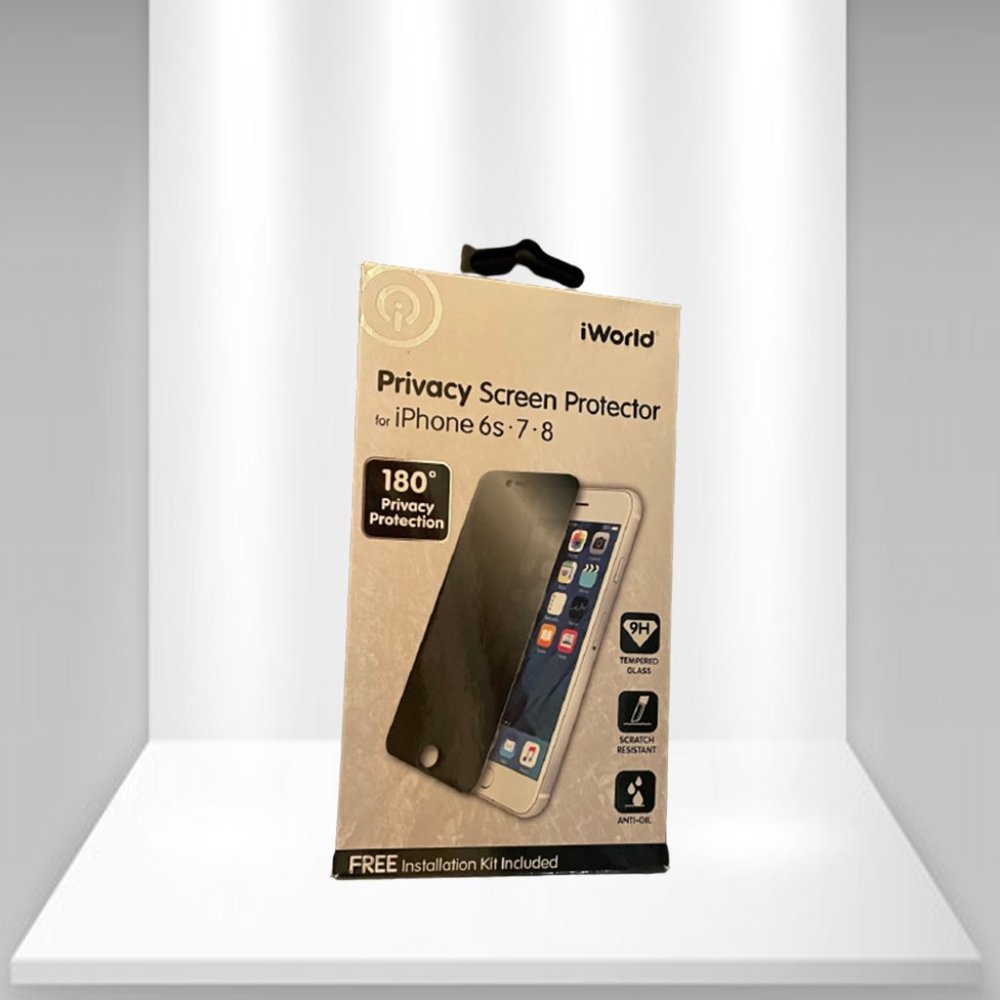 iWorld Privacy Screen Protector For iPhone 6S, 7, 8 Free Installation Kit Includ